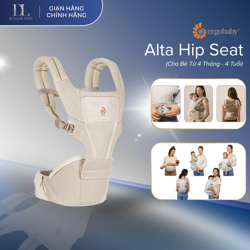 Địu Trợ Lực Ergobaby Alta Hip Seat - 6 Tư Thế, Trợ Lực Hông, Chuẩn IHDI - Chính Hãng Mỹ. — ảnh 1