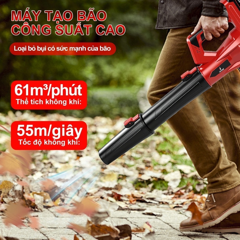 Máy Thổi Phản Lực Siêu Mạnh Công Suất Lớn 3800W, Máy Thổi Không Dây Có 6 Tốc Độ, Thổi Bụi Cực Nhanh, Hoạt Động Mạnh Mẽ