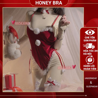Bộ đồ ngủ nữ hóa trang cô gái thỏ nhung gợi cảm dễ thương JS50 Váy ngủ cosplay thỏ giáng sinh quyến rũ