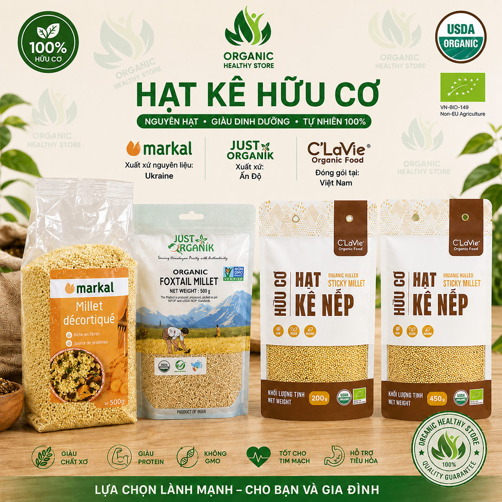 Hạt Kê Hữu Cơ Đã Bóc Vỏ Markal/ C'lavie/ Just Organik Organic Millet