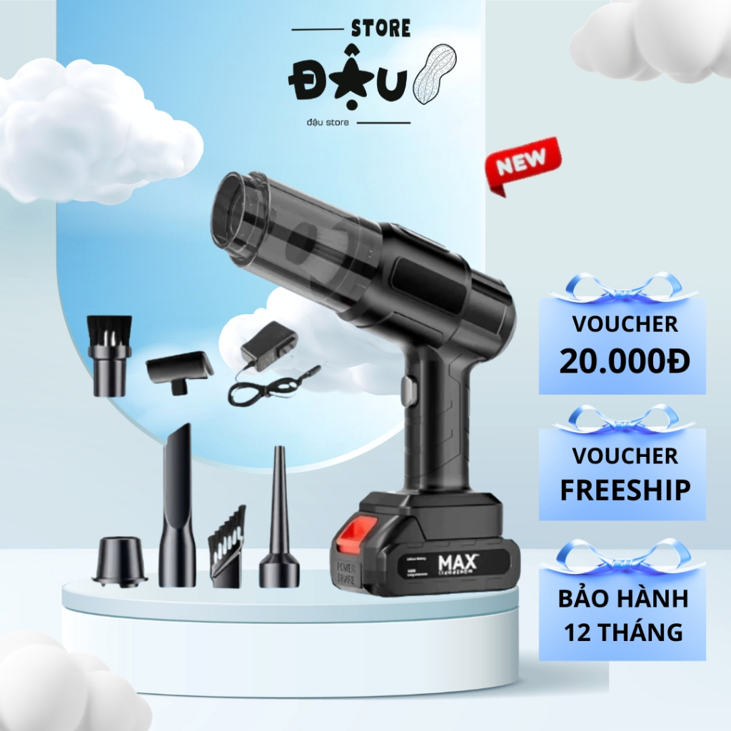 Máy hút thổi bụi cầm tay 2 trong 1 cao cấp có pin tháo rời dễ dàng thay thế