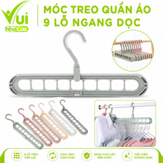 Móc Treo Đồ 9 Lỗ Treo Ngang Dọc GD148 - Móc Treo Quần Áo Chịu Lực 9 Lỗ Thông Minh Đa Năng