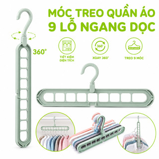 Móc Treo Đồ 9 Lỗ Treo Ngang Dọc GD148 - Móc Treo Quần Áo Chịu Lực 9 Lỗ Thông Minh Đa Năng