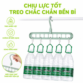 Móc Treo Đồ 9 Lỗ Treo Ngang Dọc GD148 - Móc Treo Quần Áo Chịu Lực 9 Lỗ Thông Minh Đa Năng