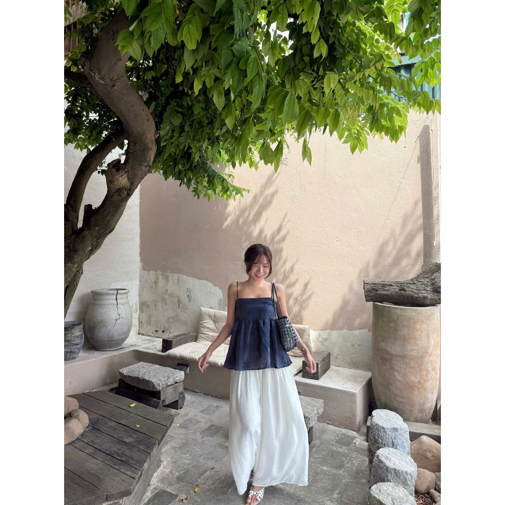 (HÀNG QC SẴN) Jessica Top (TSW) Áo 2 dây gân buộc sau thêu hoa Nữ the.sweaterweather