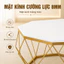 Bàn Trà Kim Cương Mặt Kính Cường Lực 8mm Khung Sắt Sơn Tĩnh Điện 55x45cm