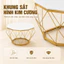 Bàn Trà Kim Cương Mặt Kính Cường Lực 8mm Khung Sắt Sơn Tĩnh Điện 55x45cm