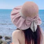 Mũ thời trang đi biển (Kazmemy) Nón đính nơ rộng vành chống nắng/tia UV
