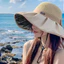 Mũ thời trang đi biển (Kazmemy) Nón đính nơ rộng vành chống nắng/tia UV