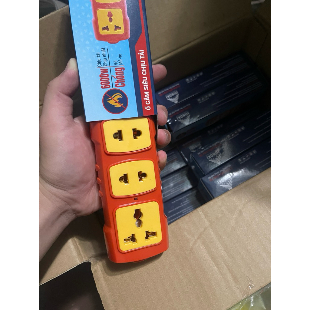 Combo 2/3/5 Cái Ổ Cắm Điện Đa Năng HINOKI Cắm Trực Tiếp 3 Ổ Chịu Tải 6000W Chống Cháy An Toàn Tiết Kiệm