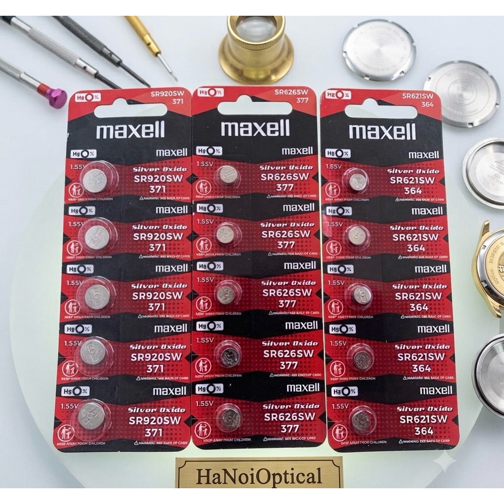Pin Đồng Hồ Maxell SR626SW (377) / SR621SW (364) / SR920SW (371) Chính Hãng Nhật Bản - Vỉ 1 Viên (Giá sỉ thợ ).