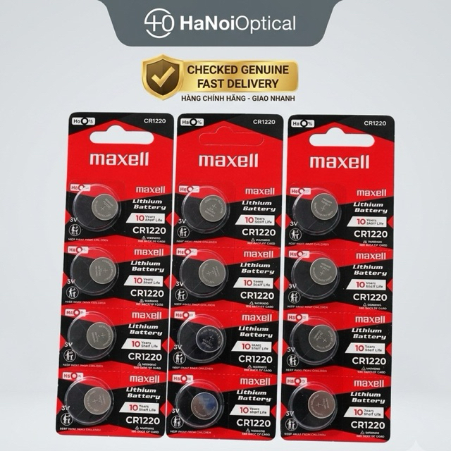 [Chính Hãng] Pin Maxell CR1220 3V Lithium - Pin Nút Áo Cho Máy Tính, Đồng Hồ, Chìa Khóa Xe