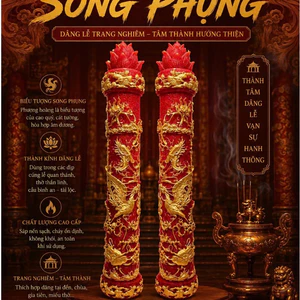 Nến Song Phụng Dâng Bà | Đèn Cầy Cúng Song Phụng| Nến Cúng Chùa - Huỳnh Gia Candle