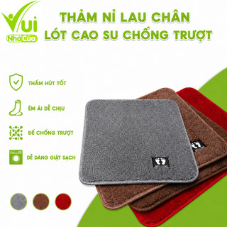 Thảm Lau Chân Nỉ Thấm Hút Nước Nhanh Chống Trơn GD151 - Thảm Nỉ Lau Chân Lót Cao Su Chống Trơn Trượt