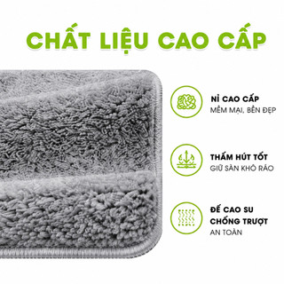 Thảm Lau Chân Nỉ Thấm Hút Nước Nhanh Chống Trơn GD151 - Thảm Nỉ Lau Chân Lót Cao Su Chống Trơn Trượt