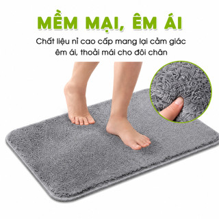 Thảm Lau Chân Nỉ Thấm Hút Nước Nhanh Chống Trơn GD151 - Thảm Nỉ Lau Chân Lót Cao Su Chống Trơn Trượt