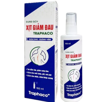 xịt giảm đau traphaco,hỗ trợ Đau mỏi cơ, bong gân, sưng đau, bầm tím, chấn thương mô mềm,Đau lưng