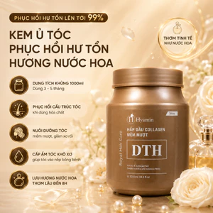 COMBO 2 Kem ủ tóc hấp dầu Hyamin Collagen DTH phục hồi hư tổn mềm mượt thơm như nước hoa 1000ml