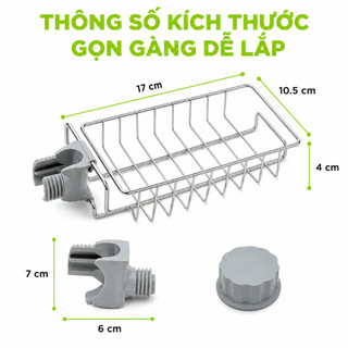 Giá Cài Đa Năng Để Xà Phòng Có Khay Hứng Nước GD155 - Khay Đựng Đồ Rửa Chén Siêu Inox Không Gỉ
