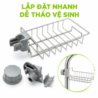 Giá Cài Đa Năng Để Xà Phòng Có Khay Hứng Nước GD155 - Khay Đựng Đồ Rửa Chén Siêu Inox Không Gỉ