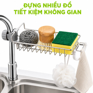 Giá Cài Đa Năng Để Xà Phòng Có Khay Hứng Nước GD155 - Khay Đựng Đồ Rửa Chén Siêu Inox Không Gỉ