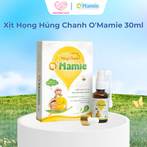 Xịt Họng Húng Chanh O'Mamie 30ml - Hỗ Trợ Tăng Cường Đề Kháng, Ngăn Ngừa Vi Khuẩn Xâm Nhập An Toàn