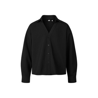 MAHU - ÁO CARDIGAN PHỐI CỔ SƠ MI DÁNG RỘNG