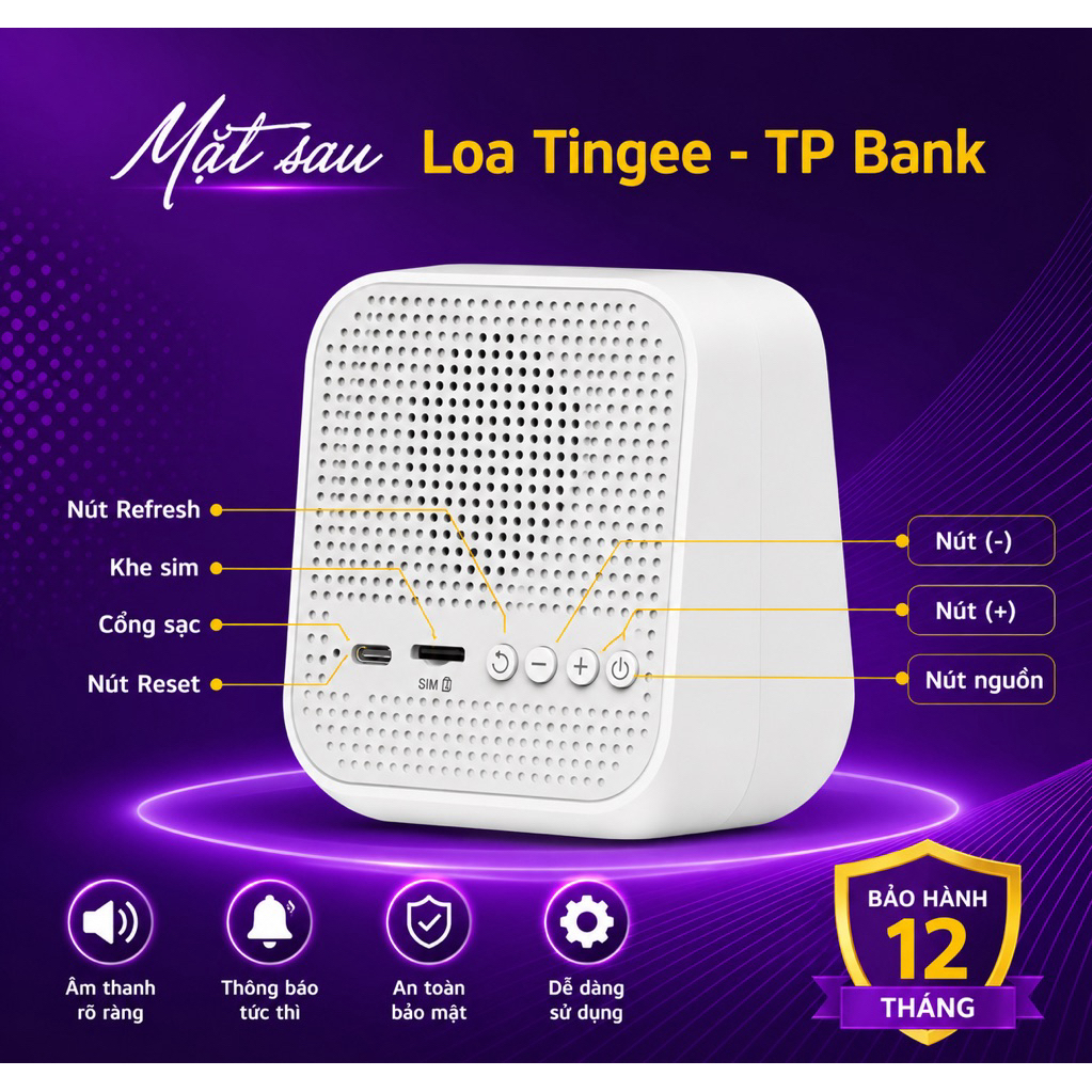 Loa TP Bank - Loa đọc thông báo chuyển khoản về thẳng trực tiếp không qua trung gian