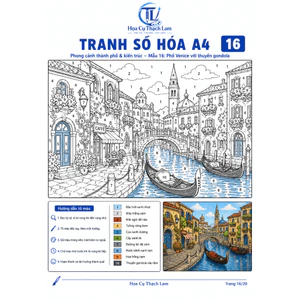 Bộ 10 Tranh Số Hóa A4 Các Thành Phố Kiến Trúc 2 Cho Bé Kèm Bảng Màu Hướng Dẫn Tô