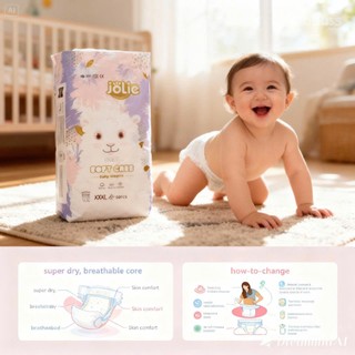 Bỉm/ Tã Quần/Dán Cho Trẻ Em Jolie - Combo 100 Miếng - Hàng Chính Hãng Loại 1