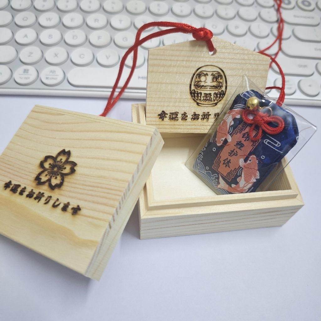 [HỘP QUÀ TẶNG NHẬT MAY MẮN Ý NGHĨA]Quà tặng ý nghĩa set omamori và hộp gỗ [Tặng vỏ nhựa]