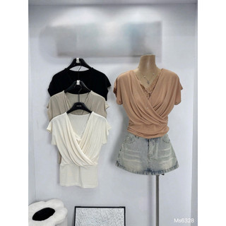 •𝙆𝙞𝙣𝙜𝙨𝙝𝙤𝙥𝙗𝙚𝙖𝙪𝙩𝙮•Áo Thun Chéo Ngực Pha Ren QC