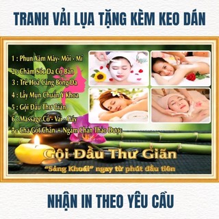 Tranh dán tường spa thẩm mỹ làm đẹp, decor spa, tranh 3D trang trí spa được in trên chất liệu vải lụa (tặng kèm keo dán)