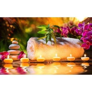 Tranh dán tường spa thẩm mỹ làm đẹp, decor spa, tranh 3D trang trí spa được in trên chất liệu vải lụa (tặng kèm keo dán)