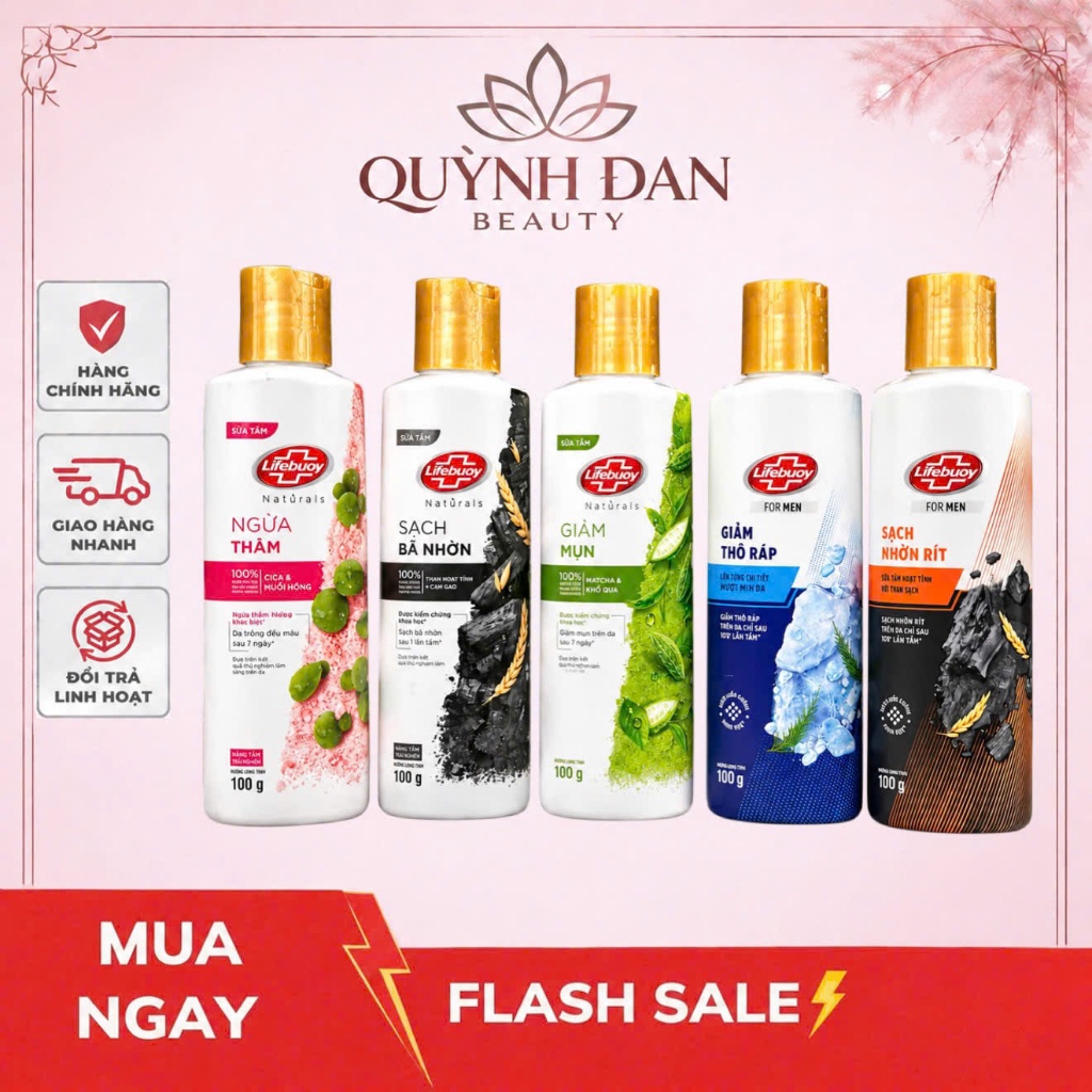 Sữa Tắm Lifebuoy Matcha khổ qua và Than hoạt tính 100g