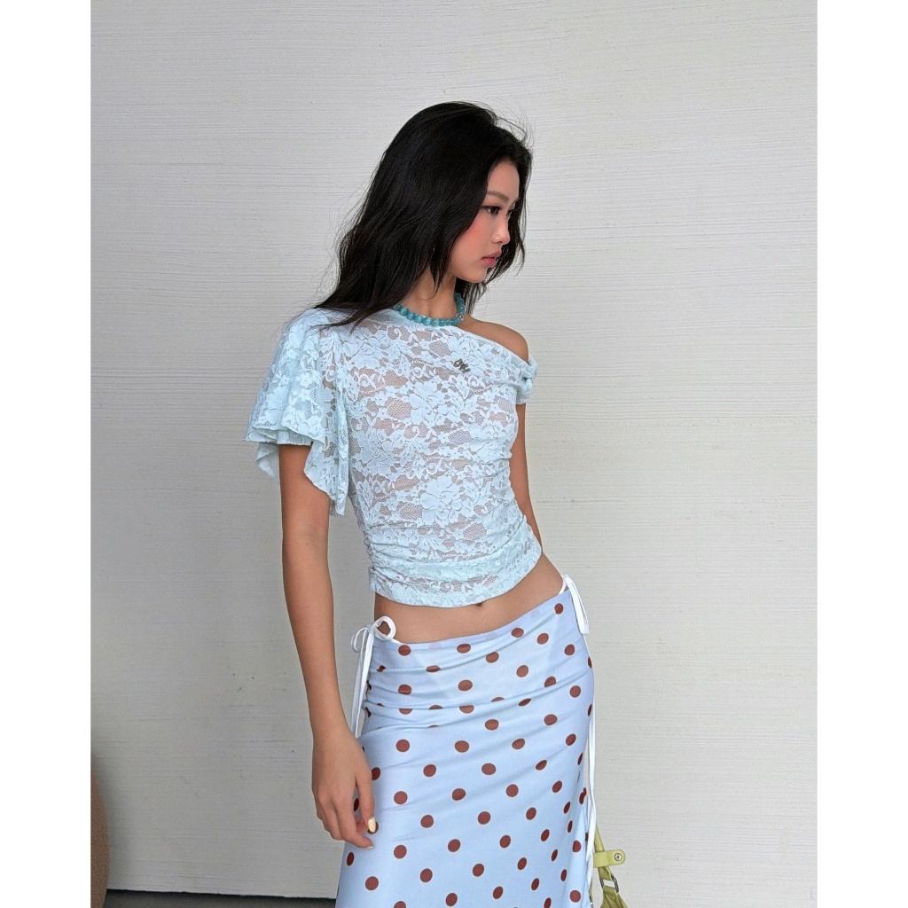 Crush Lace Top - Remmus | Áo kiểu trễ vai chất liệu ren xuyên thấu - BST ACID CANDY
