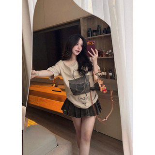 •𝙆𝙞𝙣𝙜𝙨𝙝𝙤𝙥𝙗𝙚𝙖𝙪𝙩𝙮•Áo Thun Lệch Vai In Hình Túi QC