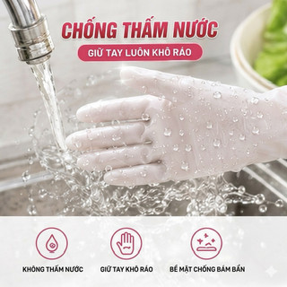Combo 5 Găng Tay Cao Su Rửa Bát Chén Dày Dặn Chống Thấm Nước, Bao Tay Rửa Chén Giặt Đồ Đa Năng