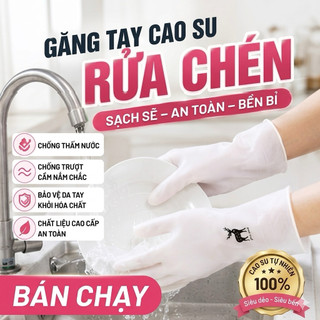Combo 5 Găng Tay Cao Su Rửa Bát Chén Dày Dặn Chống Thấm Nước, Bao Tay Rửa Chén Giặt Đồ Đa Năng