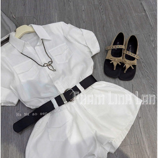 Set Sơmi Thô Kèm Đai Siu Hot