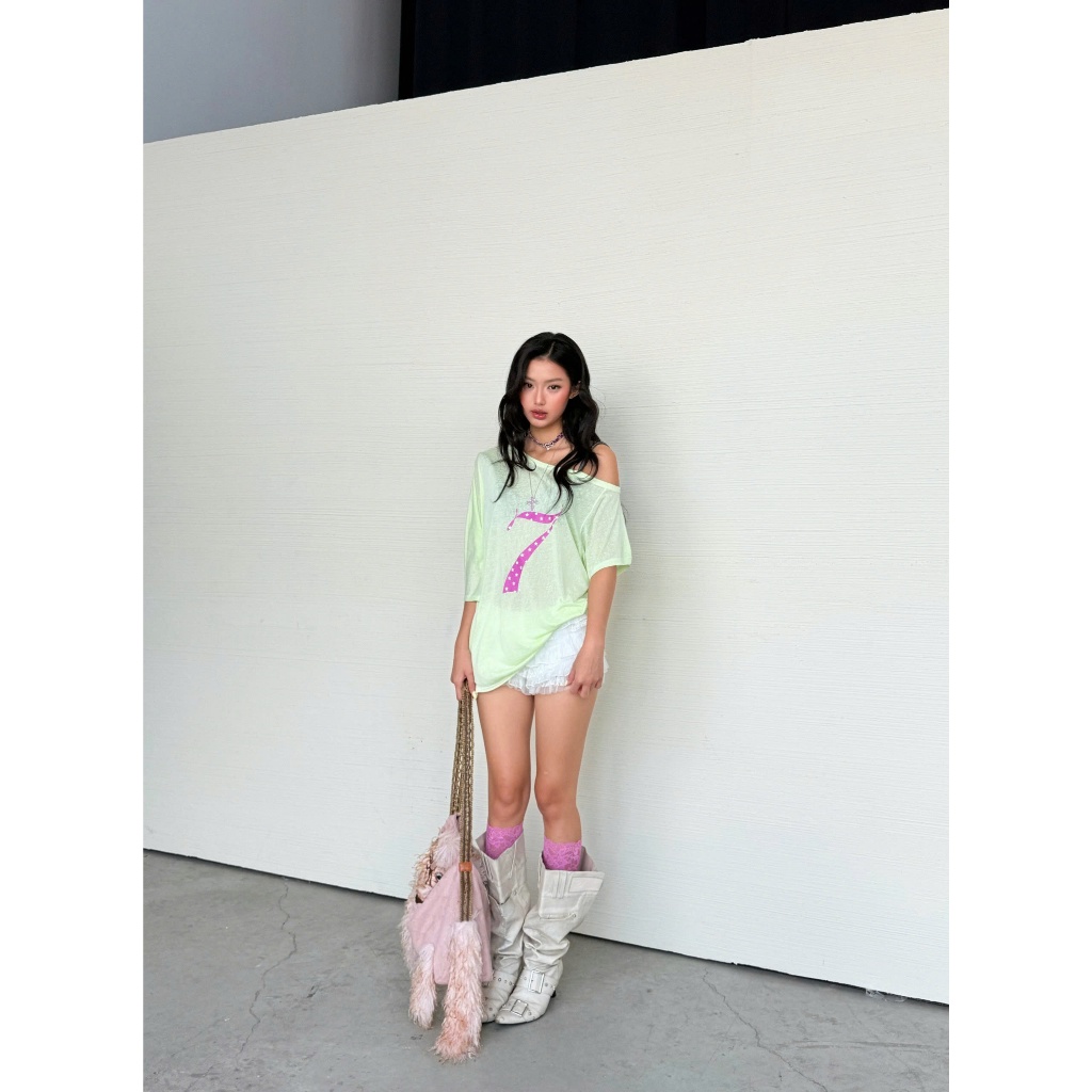Sugar Rush Tee - Remmus | Áo thun trễ vai form rộng vải thun giấy mỏng siêu mát - BST ACID CANDY