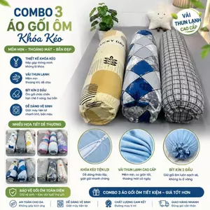 Combo 3 Áo Gối Ôm Khóa Kéo Vải Thun Lạnh Kinh Đô Bedding