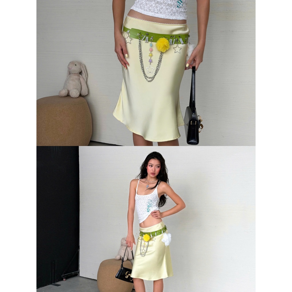 Sorbet Matte Satin Skirt - Remmus | Chân váy lụa matte satin dáng midi đuôi cá - BST ACID CANDY