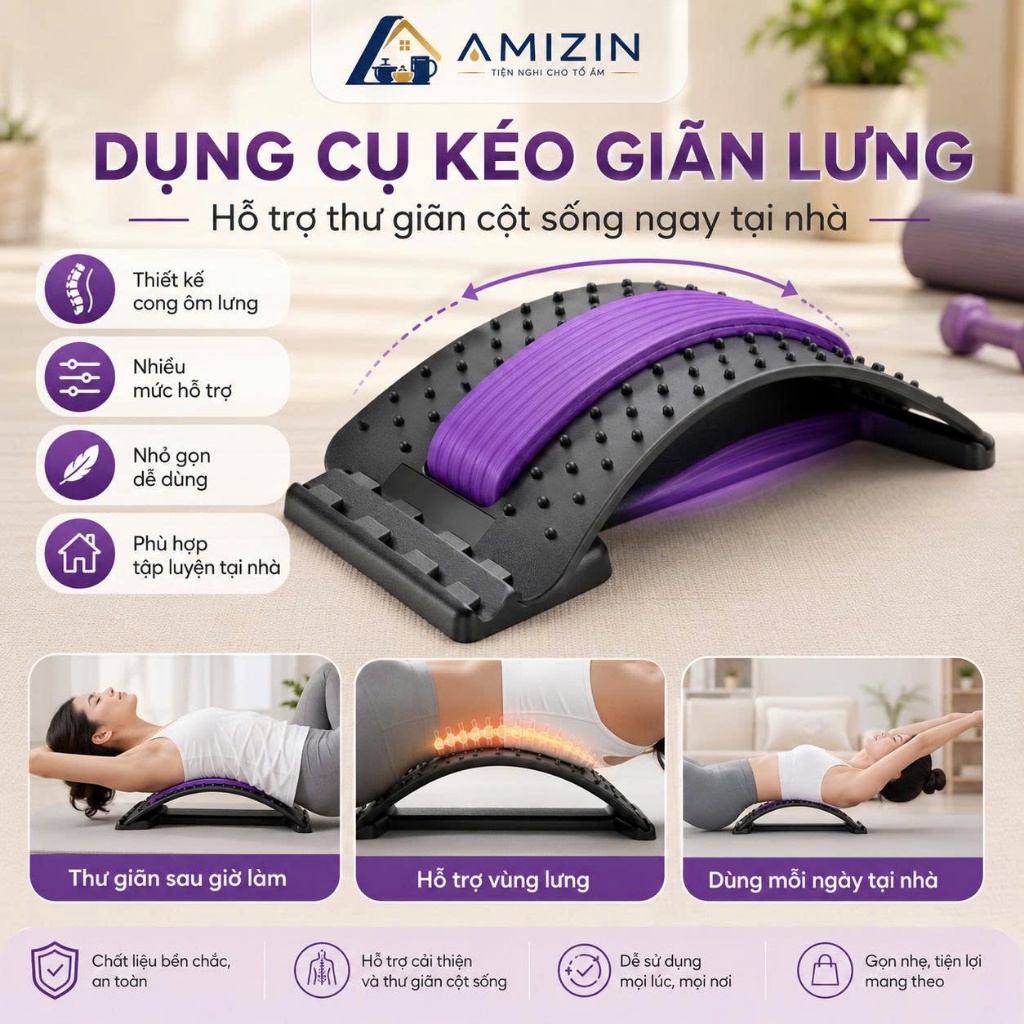 Khung định hình cột sống nắn chỉnh cột sống lưng, cổ, vai, gáy và thoát vị đĩa đệm 247SPORT_HN