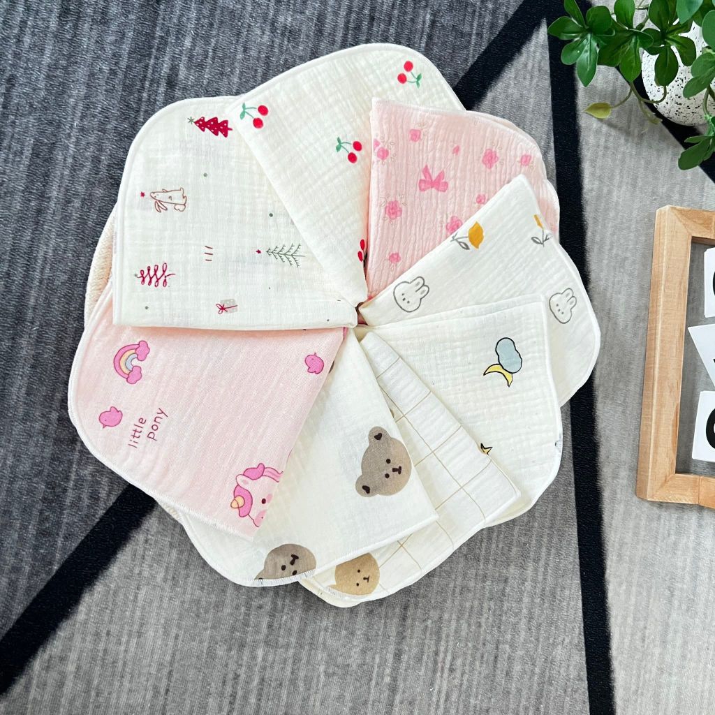 Set [10/20] Khăn Sữa Xô Muslin 2 Lớp Cho Bé Sơ Sinh An Nhi Baby - Kháng Khuẩn Tự Nhiên
