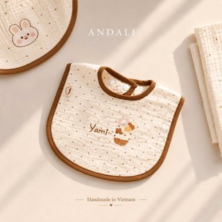 Yếm Vuông Anchee Cho Bé – Chất Xô Muslin Cao Cấp, Thấm Hút Tốt, In Hình Dễ Thương Cho Trẻ Sơ Sinh & Trẻ Nhỏ