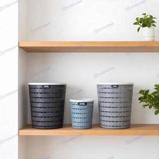 Sọt Viền Tròn HIWA Nhựa PP Cao Cấp Đựng Rác Văn Phòng, Quần Áo.Lưu Trữ Đa Năng 5 Kích Thước Có Quai Xách Bền Bỉ Cứng Cáp