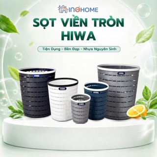 Sọt Viền Tròn HIWA Nhựa PP Cao Cấp Đựng Rác Văn Phòng, Quần Áo.Lưu Trữ Đa Năng 5 Kích Thước Có Quai Xách Bền Bỉ Cứng Cáp