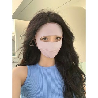Khẩu Trang Chống Nắng Liền Trán UPF50+ Vải Lạnh UV Che Phủ Toàn Mặt Co Giãn Thoáng Mát Chống Tia UV