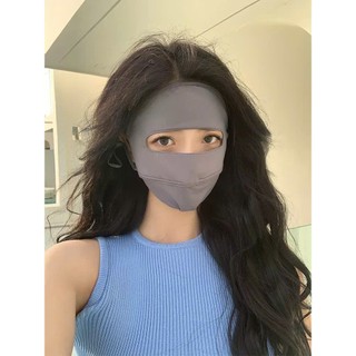 Khẩu Trang Chống Nắng Liền Trán UPF50+ Vải Lạnh UV Che Phủ Toàn Mặt Co Giãn Thoáng Mát Chống Tia UV